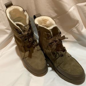 SM New York Faux Suede Boots with Faux Fur Lining